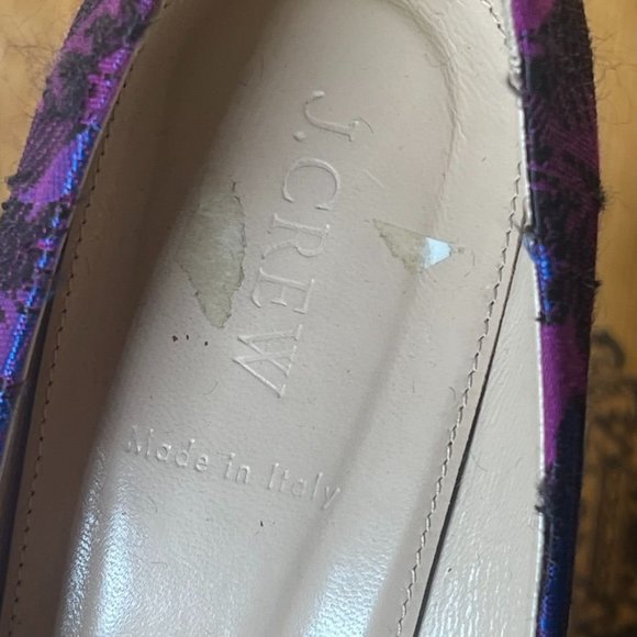 J. Crew Elsie Jacquard Pointed Pump Heels Rasp/Purp/Black Size 9.5 - Picture 7 of 16